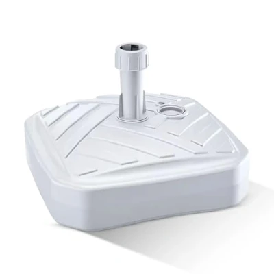 Immagine di GARDENIX Base per ombrellone Quadrato Bianco in plastica riempibile con Sabbia, Acqua, Ghiaia Giardino, Spiaggia, terrazza, portaombrelli, Supporto