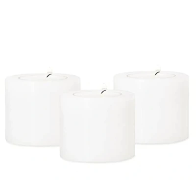 Immagine di EDZARD Set di 3 portacandele Cornelius (altezza 5 cm, diametro 6 cm), resistente al calore fino a 90, in plastica robusta e sostenibile