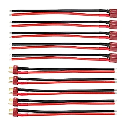 Immagine di RUIZHI 5 pairs Deans Style T Connettore Femmina e Maschio con Filo in Silicone 14AWG Plug Connector per Batteria RC Lipo Cavo Drone