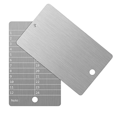 Immagine di portafoglio per criptovaluta in acciaio, backup del hardware, compatibile con l&#039;intero hardware BIP39 (2 pannelli), argento