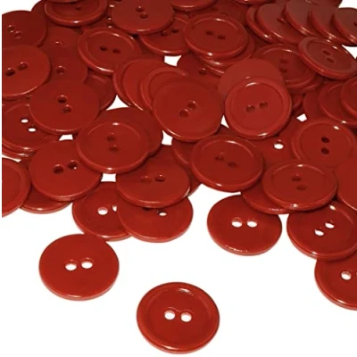 Immagine di AERZETIX C56406 Set di 50 bottoni per cucire rotondi Ø20x2.2mm con 2 fori 32L L32 colore rosso in plastica diametro apertura 2mm merceria/abbigliamento/moda