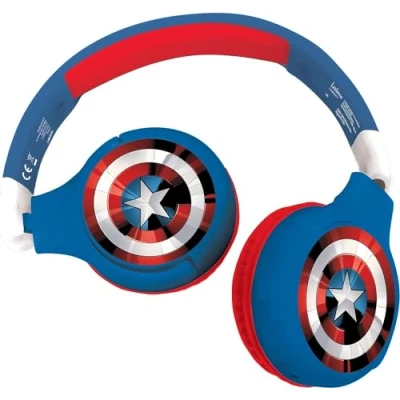 Immagine di AVENGERS Cuffie Bluetooth 2 in 1 cablate comode e pieghevoli per bambini con limitazione del suono LEXIBOOK