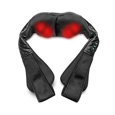 Immagine di medisana NMG 850 gel massaggiatore per il collo con funzione riscaldante, le spalle 4 testine di massaggio in gel, lavabile pannello controllo integrato