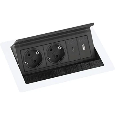 Immagine di EVOline Flip Top Push S 2 x Schuko + caricatore USB C bianco
