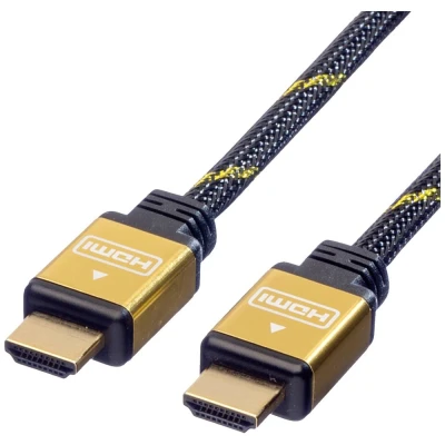 Immagine di Roline HDMI Cavo Spina A, A 1.50 m Multicolore 11.04.5500 UHD 4K;, doppia schermatura, contatti connettore dorati