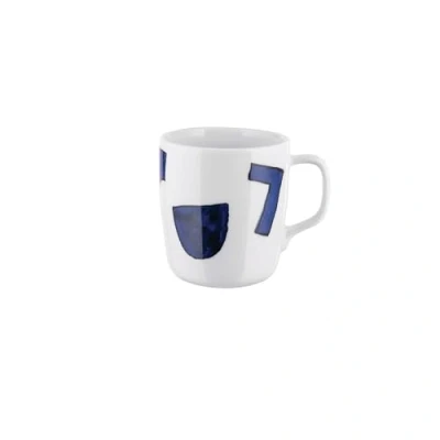 Immagine di Alessi Itsumo Yunoki ware NF08/89 Mug di Design, Uso Quotidiano, Estetica Minimale, in Porcellana Bianca con Decoro Samiro Yunoki, 30 cl