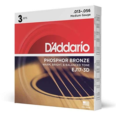 Immagine di D&#039;Addario Corde Chitarra Acustica per EJ17 3D Set EJ Phosphor BRZ RND WND, 13 56