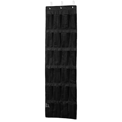 Immagine di Amazon Basics Organizer da appendere alla porta, con 24 tasche, colore nero, 47 x 6.3 165 cm