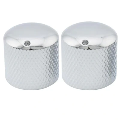 Immagine di Musiclily Pro Metrica Push on Manopole Dome Knobs in Acciaio con Punto Indicatore per Import Chitarra Elettrica e Basso, Cromato (Set di 2)