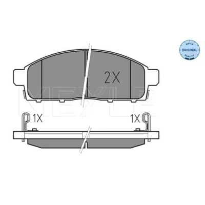 Immagine di MEYLE 025 245 2916/W Kit pastiglie freno ORIGINAL Quality Assale anteriore con segnalatore acustico usura lamierino anticigolío