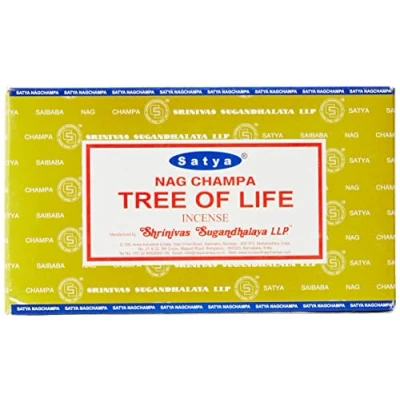 Immagine di SATYA Nag Champa Tree Of Life Agarbatti Bastoncini di incenso Masala a mano 12 confezioni da 15 grammi ciascuno in una scatola Prodotto qualità