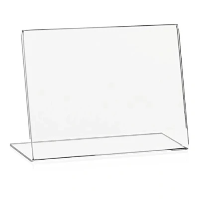 Immagine di 5x VITAdisplays Espositore pubblicitario DIN A6, supporto a L, formato orizzontale, vetro acrilico, trasparente in PLEXIGLAS originale (confezione da 5)