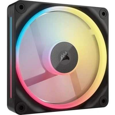 Immagine di CORSAIR iCUE LINK LX120 R RGB 120mm Ventola Inversa PWM Singola Basso Rumore, Cuscinetto Magnetico a Cupola, Doppio Anello Luminoso, Viti QuikTurn™, Modalità Zero RPM Nero