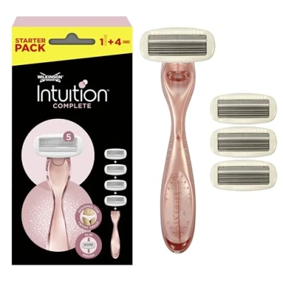 Immagine di Wilkinson Sword rasoio Intuition Complete Confezione con 1 + 4 testine di ricarica Formato convenienza 5 lame per donna Adatto le zone sensibili