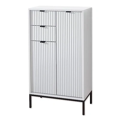 Immagine di Stella Trading LUCERA Comò da Bagno con Ampio Spazio di archiviazione, Colore: Bianco Opaco, Metallo Legno plastica, Kommode