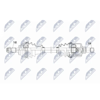 Immagine di NTY NPW CT 153 Albero motore / Semiasse Assale anteriore Sx 615mm CITROËN: Berlingo II, C4 I Grand Picasso, Picasso 1