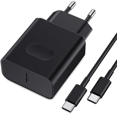 Immagine di 45W USB C Caricatore Caricabatterie per Samsung Galaxy S24 /S23 /S23+ Ultra /S22/S21/S20/Note20/A73/A53/S10 con 2M Cavo, Nanaisse USBC Presa Carica Alimentatore Tipo Spina Ricarica Adattatore