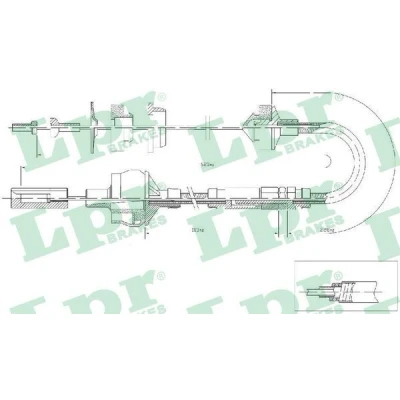 Immagine di LPR C0012C Cavo Frizione con regolazione manuale PEUGEOT: Partner I Van, II Tepee, CITROËN: Berlingo / First Van