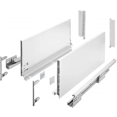 Immagine di GTV Sistema di Cassetti AXIS PRO, Set Guide Scorrevoli per Cassetti, Portata fino a 40 kg, Con Chiusura ammortizzata Larghezza 350mm, Altezza 200mm, Bianco