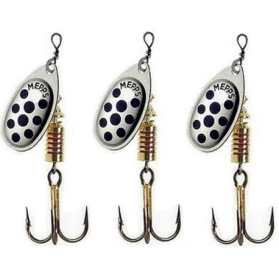 Immagine di Mepps Cucchiaino speciale per pesca alla trota Aglia, multicolore, ARGENT POINTS NOIRS PAR 3, 3