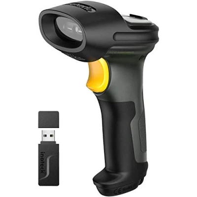 Immagine di Inateck Lettore di codici a barre senza fili 1D, scanner Bluetooth wireless, portata trasmissione 100 m, legge su schermo, P7