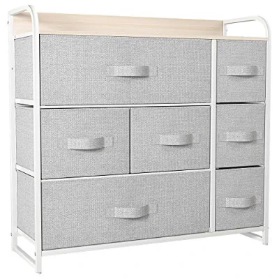 Immagine di YITAHOME Cassettiera in tessuto, armadietto con 7 cassetti, per Corridoio, vano contenitore soggiorno, camera da letto, cameretta dei bambini, grigio chiaro