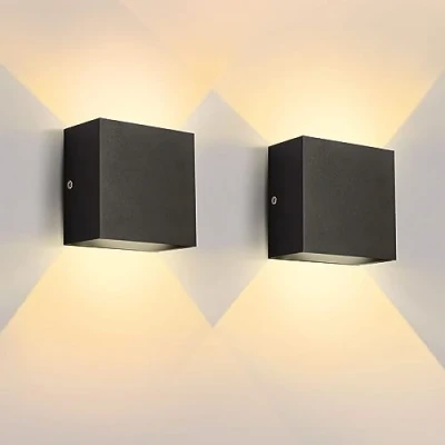 Immagine di Lureshine Applique da Parete Interno per Interni Set 2 pezzi, 10x10x5cm Murale 10w su e giù, Lampe a LED Interni, Lampada Garage