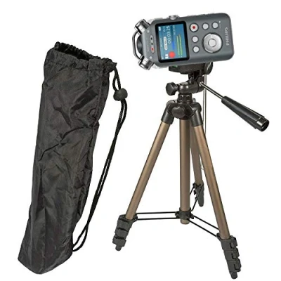 Immagine di TronicXL Treppiede professionale TRIPOD 19 in alluminio, registratore audio 1/4&quot;, compatibile con Roland Philips Tascam Sony Olympus Zoom H4n Pro H5 H6 mobile Recorder H2n