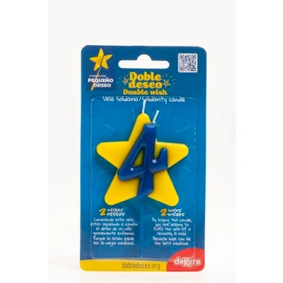 Immagine di Dekora Candela di compleanno solidale Candele speciali a stella doppie per aiutare i bambini malati Numero 4