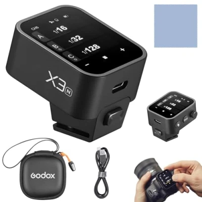 Immagine di GODOX X3N 2.4G Wireless flash Trigger Trasmettitore TTL Autoflash con ampio touchscreen OLED Modalità multiple porta USB 32 canali 16 gruppi compatibili fotocamere Nikon
