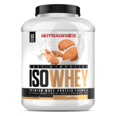 Immagine di Nutragenics ISOWHEY Protein 1,8 kg Proteine in polvere Whey isolate (1,8 kg, Biscotto)