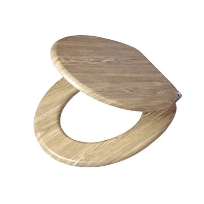 Immagine di Tiger Look Sedile per WC Assi di Legno, MDF, 37,5 x 45,5 5,5 cm