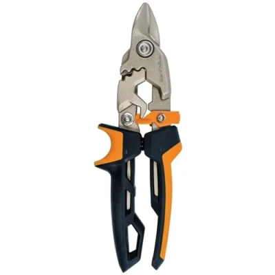 Immagine di Fiskars Cesoie per lamiere Bulldog, Fino al 40% di potenza in più, Lunghezza 23,2 cm, Acciaio trattato termicamente/Plastica, Nero/Arancione, PowerGear, 1027212