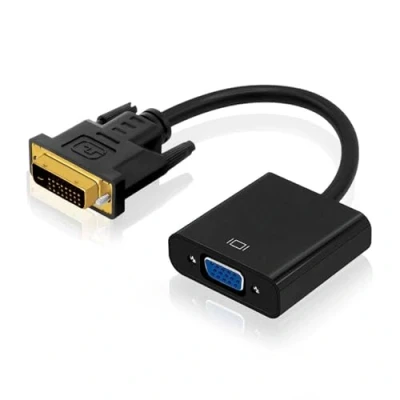 Immagine di OcioDual Cavo adattatore convertitore attivo DVI D 24+1 maschio (Dual Link) a VGA femmina nero compatibile con 1080p/3D 25 cm