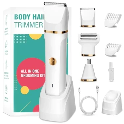 Immagine di Rasoio Elettrico Donna,3 In 1 Donna Inguine,Rasoio Corpo IPX7 Impermeabile,Rasoio Intimo a Secco e Bagnato,Indolore Parti Intime Donna,Tondeuse Partie Femme