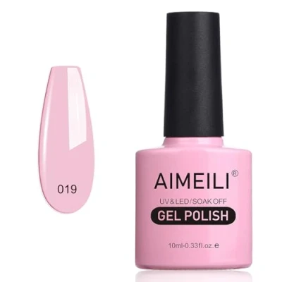 Immagine di AIMEILI Smalto Semipermente per Unghie in Gel UV LED Smalti Manicure Colori Rosa (019) 10ml