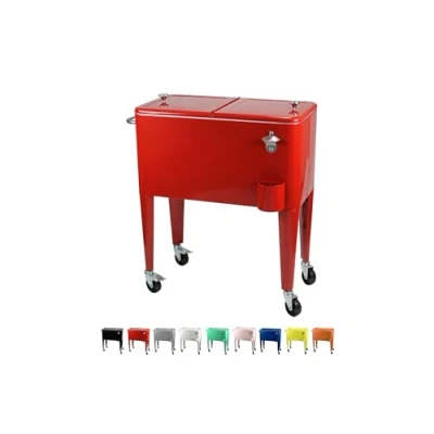 Immagine di Kailua Cooler Frigorifero per bevande scatola di raffreddamento Box Frigo Portatile Carrello Portabevande Mobile Bar refrigerator (Rosso)