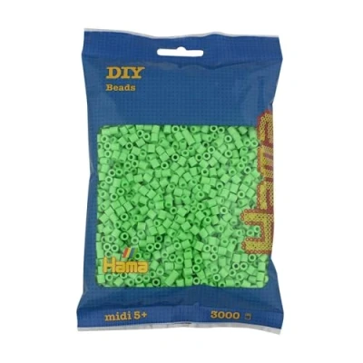 Immagine di Hama Perlen 201 47 perline da stirare con circa 3.000 midi colorate diametro di 5 mm, colore verde pastello, divertimento creativo per bambini a partire dai anni, piccole