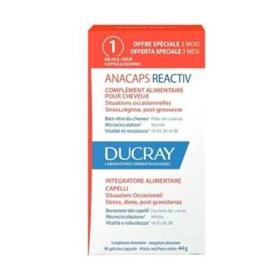 Immagine di Ducray Anacaps Reactiv, 3 confezioni da 30 capsule