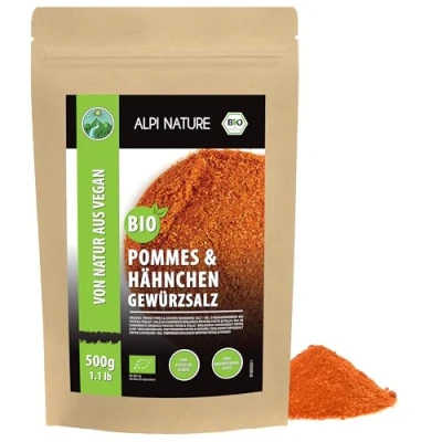Immagine di sale per condimento patatine fritte biologico, pollo ingredienti biologici, miscela di marinate e condimenti, senza additivi artificiali (500 GR)