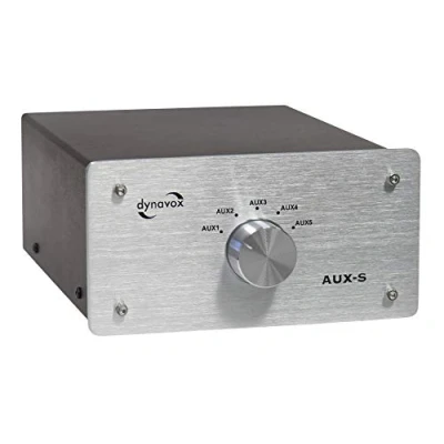 Immagine di Dynavox AUX S Switch audio RCA Contenitore in metallo Argento