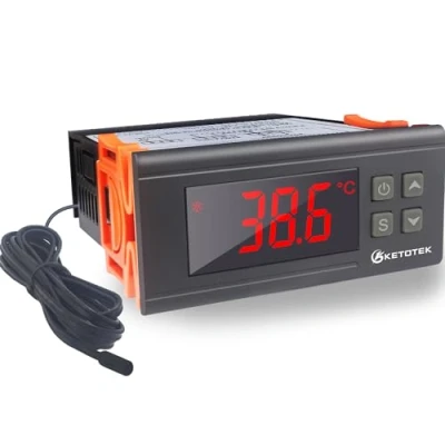 Immagine di KETOTEK Regolatore di Temperatura AC 220V 10A Termostato Digitale con Sonda Impermeabile, Termoregolatore a Doppio Relè per Acquario Incubatrice Rettili Riscaldamento Raffreddamento
