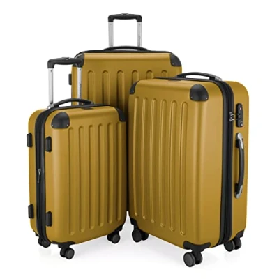 Immagine di HAUPTSTADTKOFFER SPREE Set di 3 valigie, Valigie rigide, Trolley con 4 doppie ruote, Bagaglio da viaggio opaco, viaggio, TSA, (S, M e L), Autunno Oro