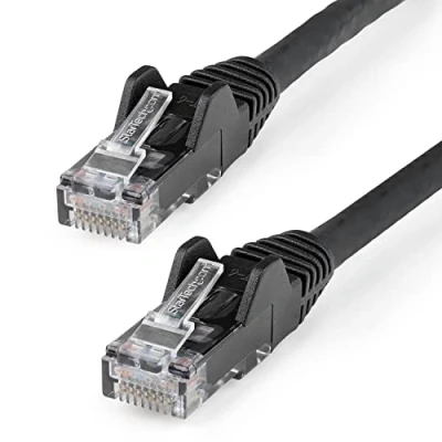Immagine di StarTech.com Cavo Ethernet CAT6 50cm rete Lan RJ45 10 Gigabit 100W PoE dati/patch UTP 10GbE Testato individualmente Low Smoke Zero Halogen Certificato UL/TIA Nero (N6LPATCH50CMBK)