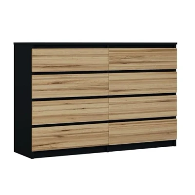 Immagine di Cassettiera con 8 cassetti, colore: nero/Rovere wootan, A: 140 x 101 39 cm