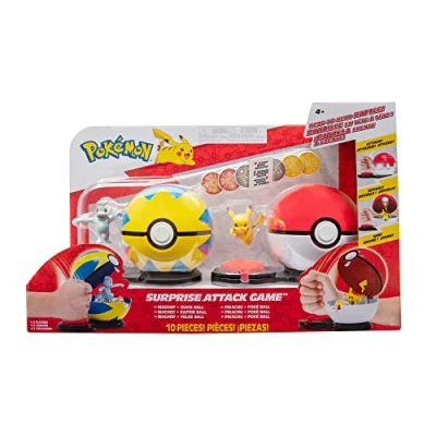 Immagine di Pokémon Gioco Sorpresa: Include Pikachu da 5 Poke Machop 2 Pollici con Quick Ball e Sei Dischi di Attacco, Multicolore, PKW2721