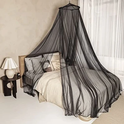Immagine di Zanzariera per Letto da Singolo a King Size Nero 2 Aperture o Copertura Completamente Racchiusa Installazione Semplice Decorazione Viaggio Borsa &amp; Kit Sospensione