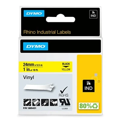 Immagine di DYMO 1805431 Cassetta nastro Vinile Colore Nastro: Giallo carattere: Nero 24 mm 5.5 m