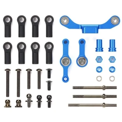 Immagine di TAMIYA TT 02S Set sterzo in Alluminio per Barre d&#039;accoppiamento Lunghe, Accessori Auto telecomandate, Ricambio modellismo RC, Multicolore, Small, 54965