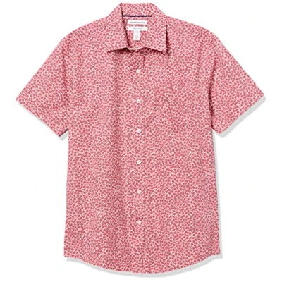 Immagine di Amazon Essentials Camicia in Popeline a Maniche Corte Regular Fit Uomo, Rosso Slavato Rose, M